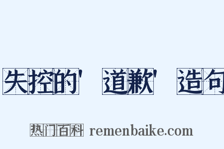 失控的'道歉'造句是什么意思的图片